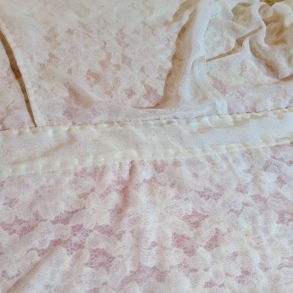 Vintage Cream Lace Peplum Blouse Top, Victorian Beading Zipper Back 60's 70's - Picture 8 of 11